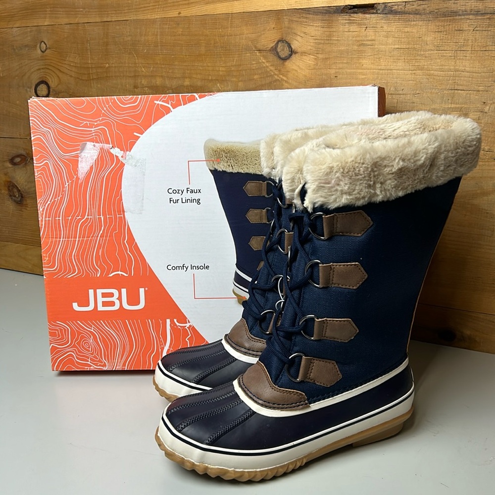 NIB Women’s Tall JBU Winter Boot Snowy Navy Cozy Insole